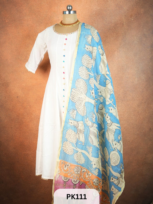 Chanderi Silk Pen Kalamkari dupatta