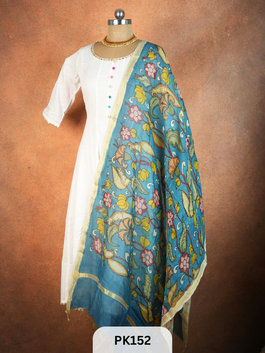 Chanderi Silk Pen Kalamkari dupatta
