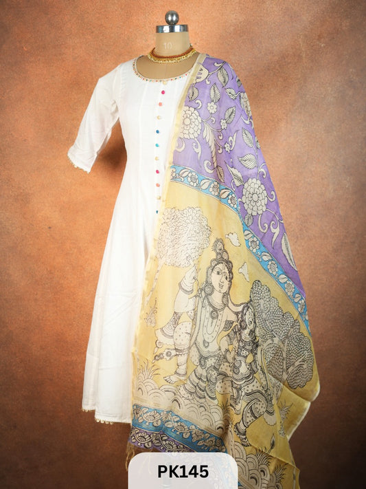 Chanderi Silk Pen Kalamkari dupatta