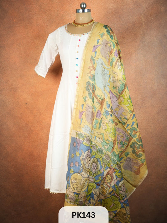 Chanderi Silk Pen Kalamkari dupatta