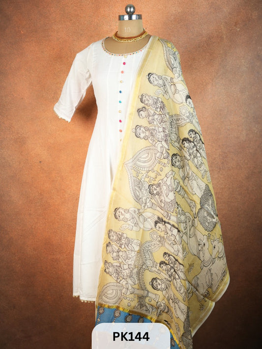 Chanderi Silk Pen Kalamkari dupatta