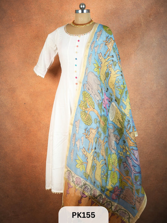 Chanderi Silk Pen Kalamkari dupatta