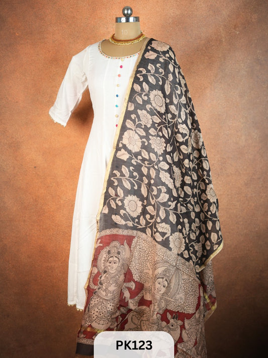 Chanderi Silk Pen Kalamkari dupatta