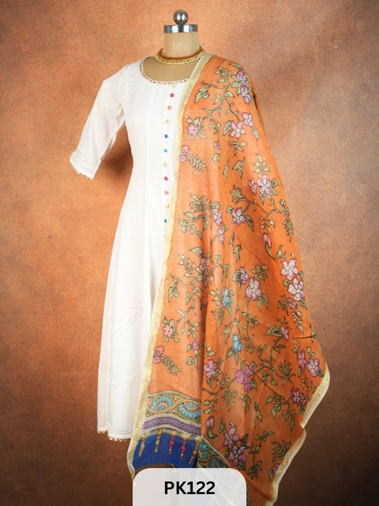 Chanderi Silk Pen Kalamkari dupatta