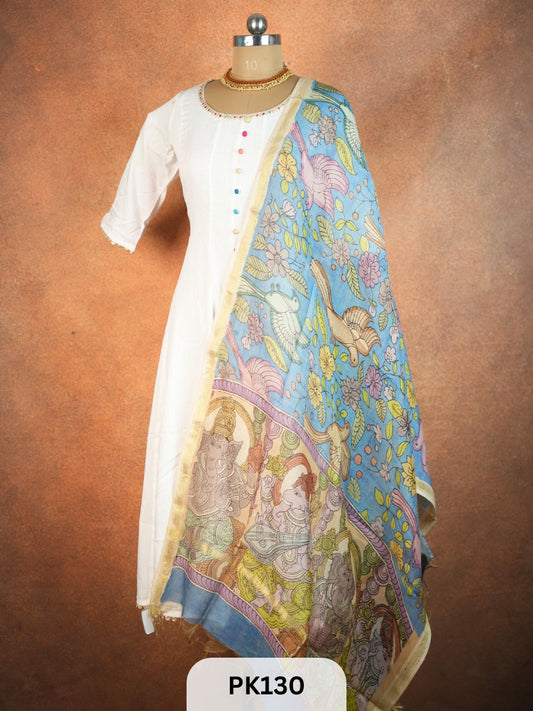 Chanderi Silk Pen Kalamkari dupatta