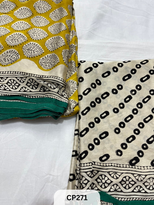 Sanganer Hand Block printed suits in modal silk fabric Suits