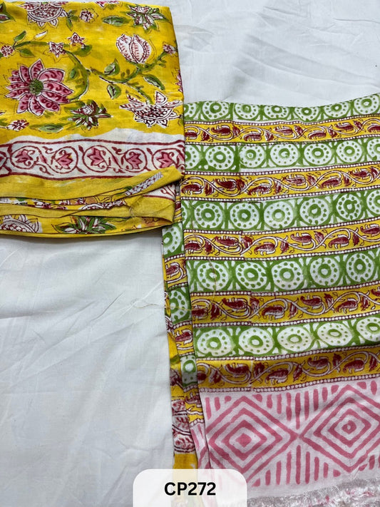 Sanganer Handblock printed suits in modal silk fabric Suits