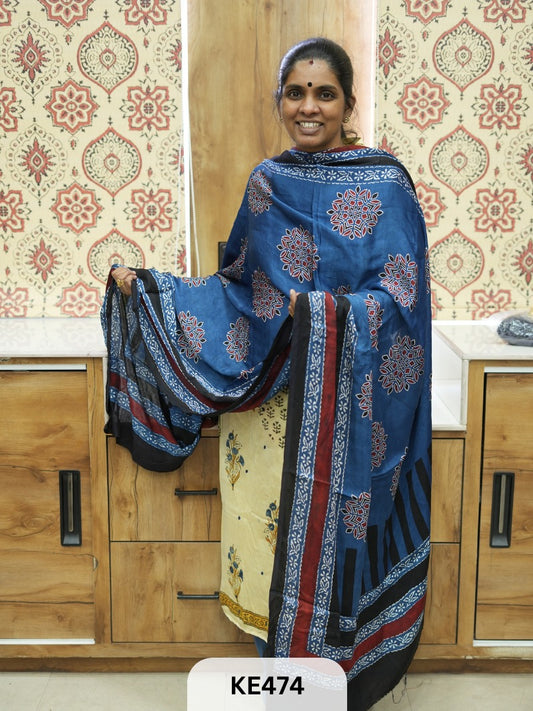 PURE MODAL AJRAKH DUPPATA or MAKE 2.5MTR TOP