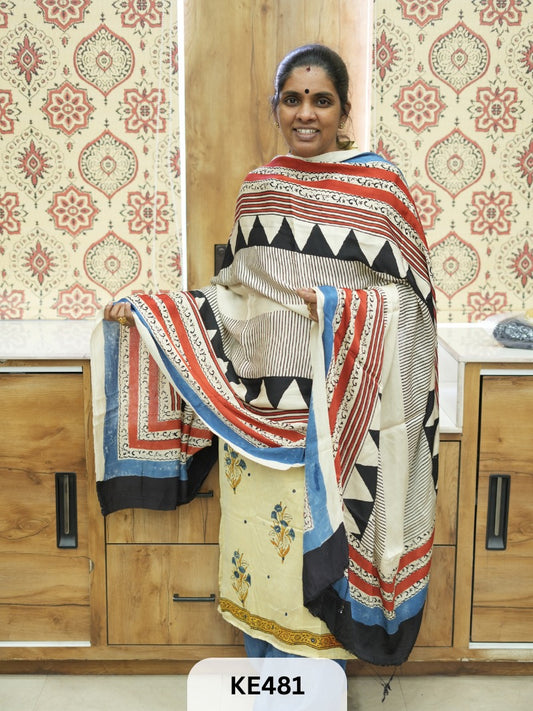 PURE MODAL AJRAKH DUPPATA or MAKE 2.5MTR TOP