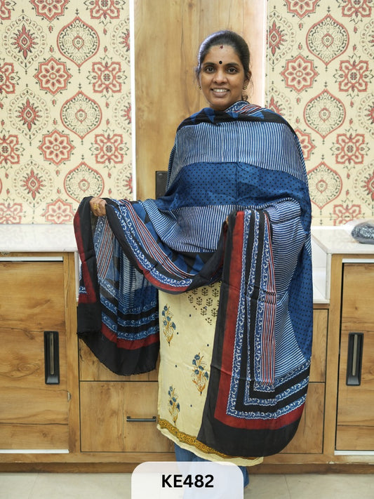 PURE MODAL AJRAKH DUPPATA or MAKE 2.5MTR TOP