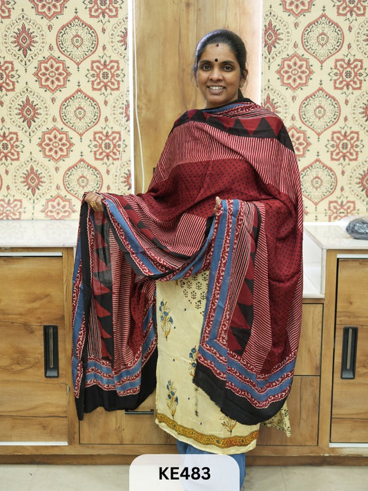 PURE MODAL AJRAKH DUPPATA or MAKE 2.5MTR TOP