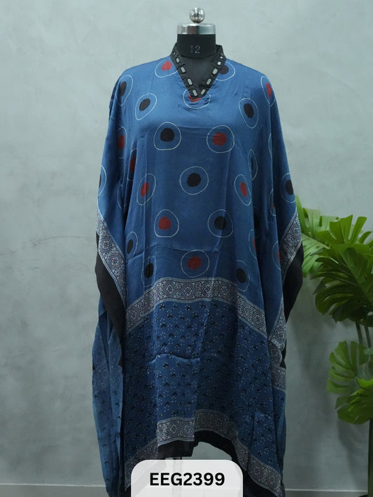 MODAL KHAFTAN WITH MIRROR WORK NECKLINE