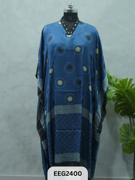 MODAL KHAFTAN WITH MIRROR WORK NECKLINE