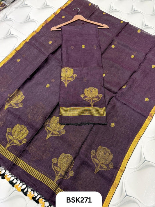 Pure Jayashree Linen By Linen - Top 2.6 Duppatta 2.7