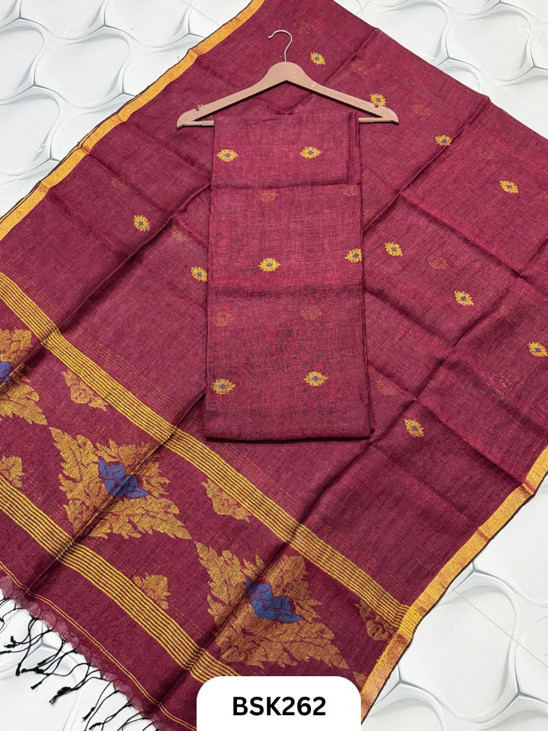 Pure Jayashree Linen By Linen - Top 2.6 Duppatta 2.7