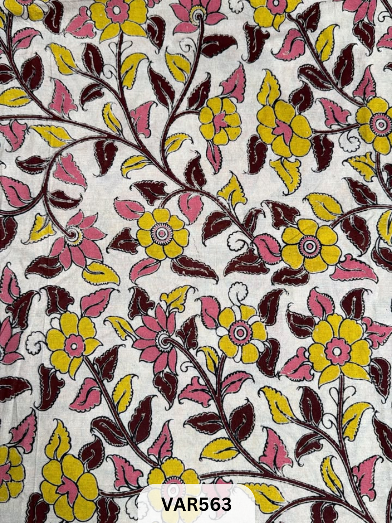 Kalamkari Hand printed - Fabric - 4mrts