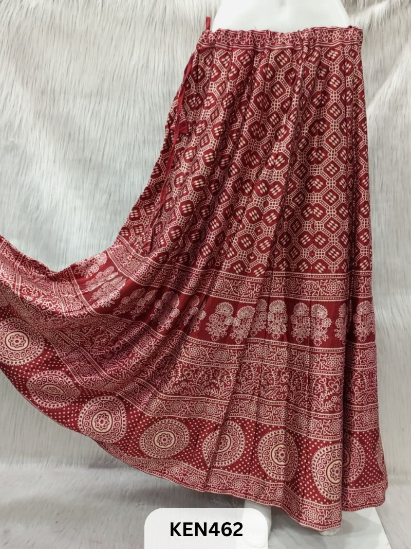 MASHRU PRINTED KALI SKIRT