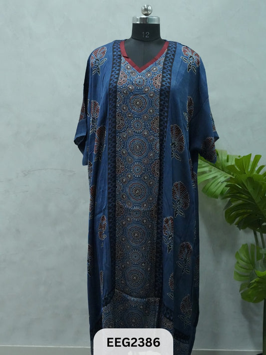 MODAL KHAFTAN WITH MIRROR WORK NECKLINE