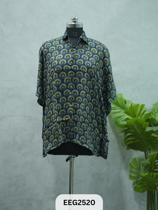 WOMEN MODAL AJRAKH PRINT KHAFTAN SHIRT