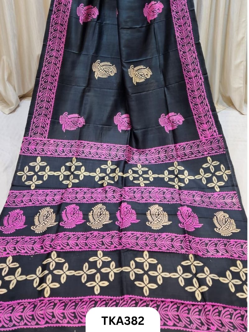 Murshidabad Silk Hand Painted Saree