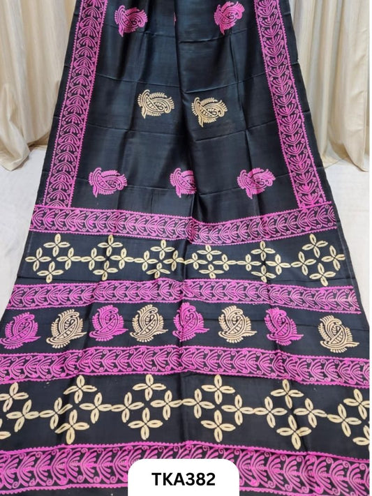 Murshidabad Silk Hand Painted Saree