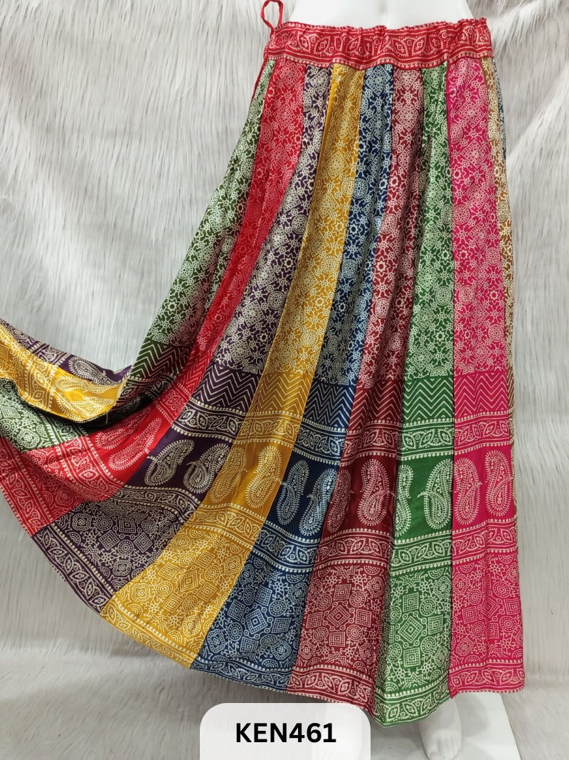 MASHRU PRINTED KALI SKIRT