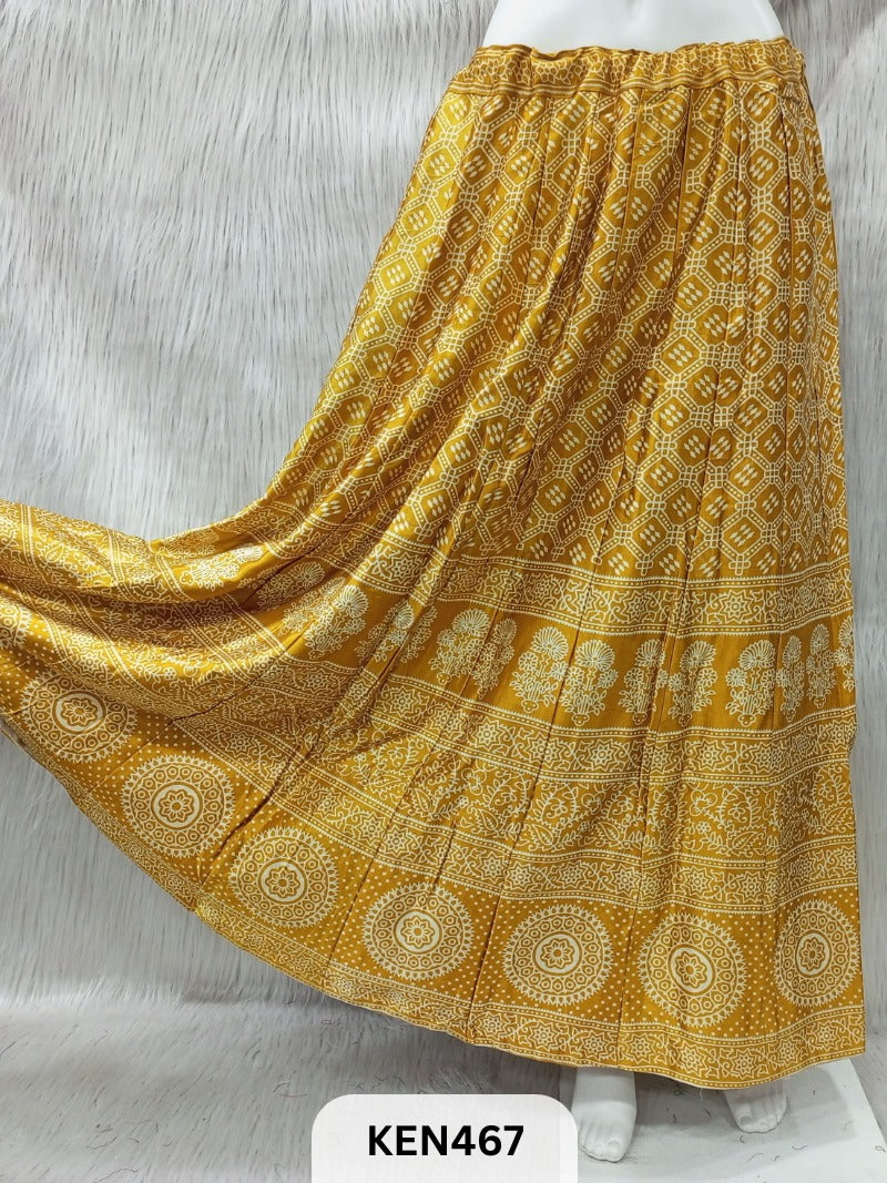 MASHRU PRINTED KALI SKIRT