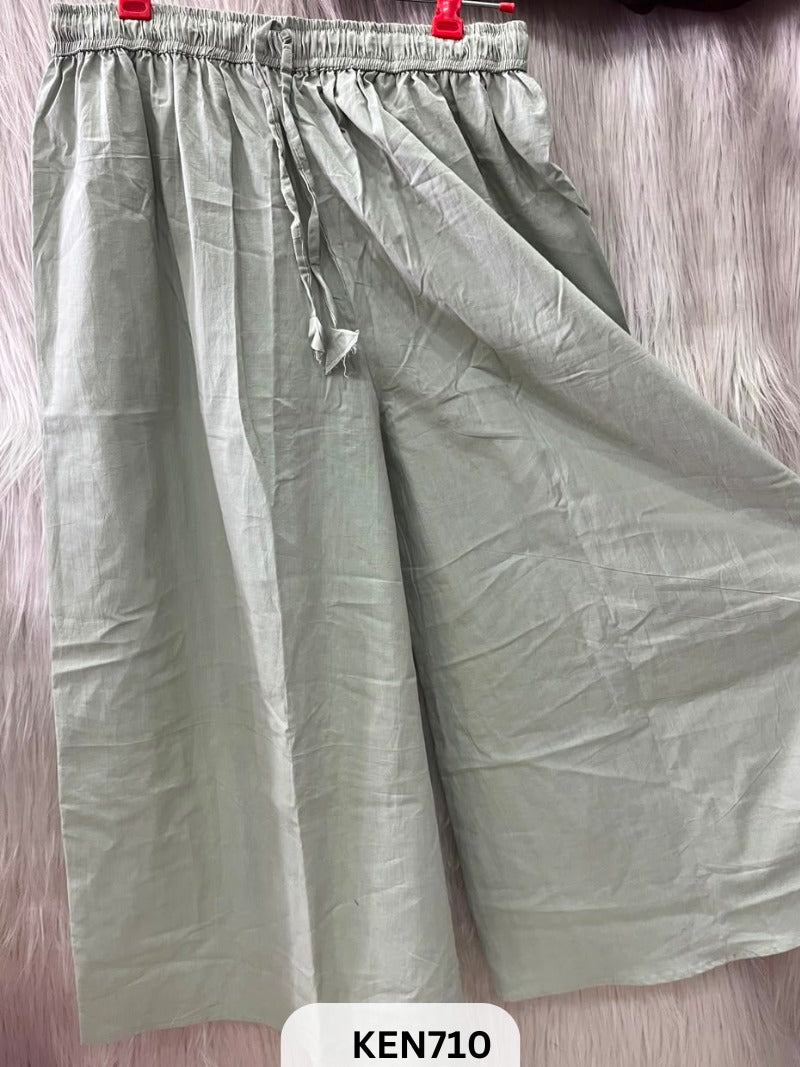 COTTON PLAIN PALAZZO PANT FREESIZE (22-40INCH)