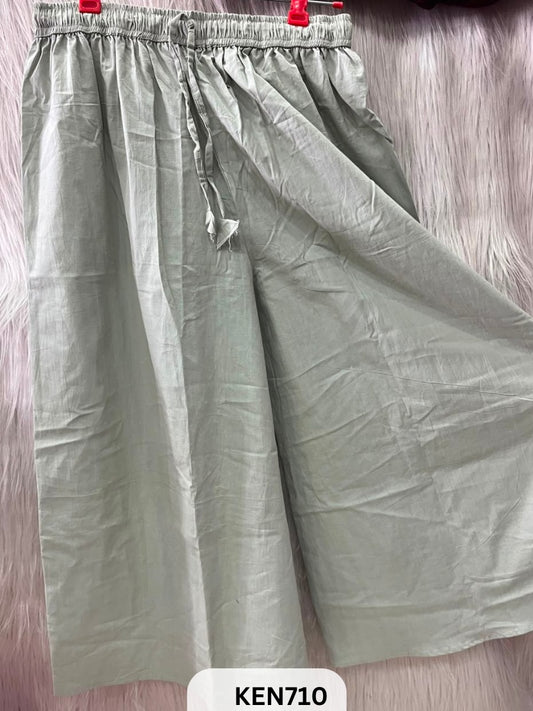 COTTON PLAIN PALAZZO PANT FREESIZE (22-40INCH)