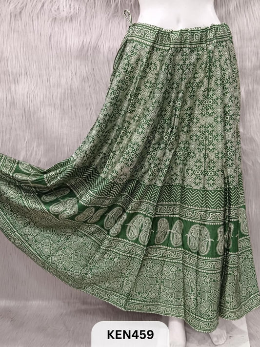 MASHRU PRINTED KALI SKIRT