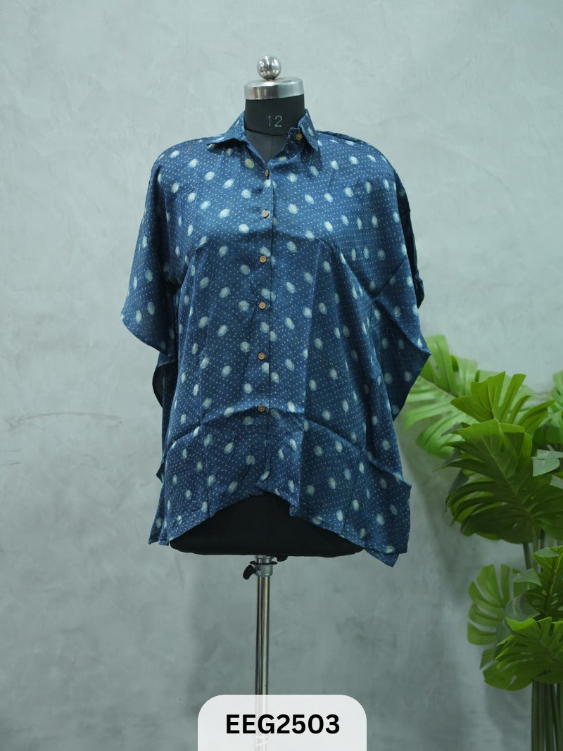 WOMEN MODAL AJRAKH PRINT KHAFTAN SHIRT
