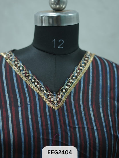 MODAL AJRAKH PRINT KHUFTAN WITH KHATLI WORK