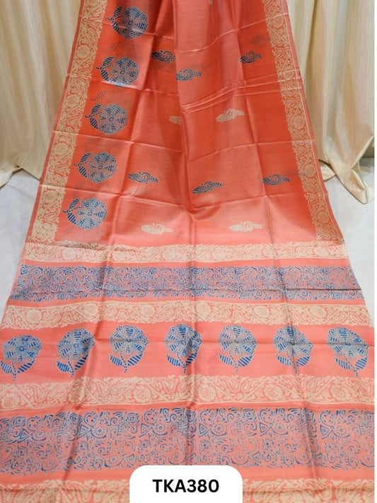 Murshidabad Silk Hand Painted Saree