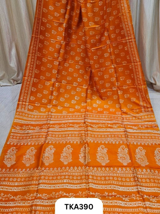 Murshidabad Silk Hand Painted Saree