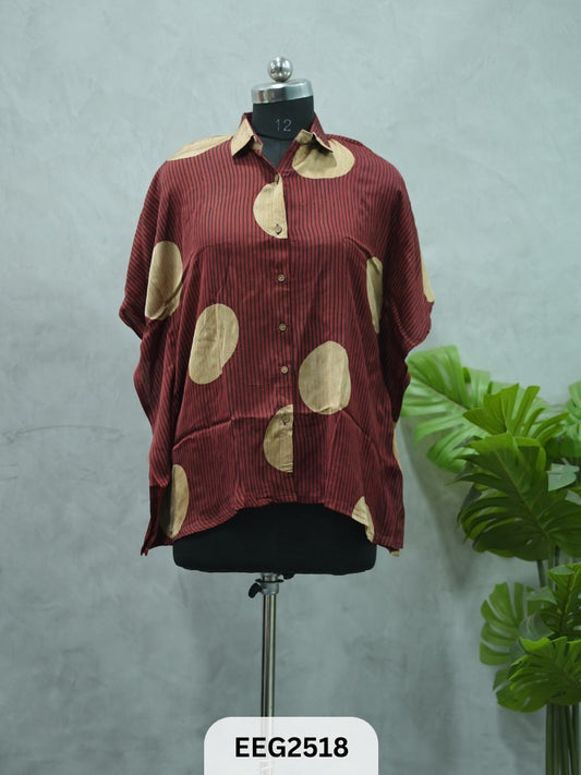 WOMEN MODAL AJRAKH PRINT KHAFTAN SHIRT