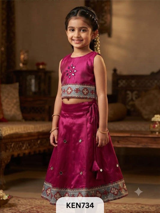 MASHRU MIRRORWORK KIDS CHANIYA CHOLI
