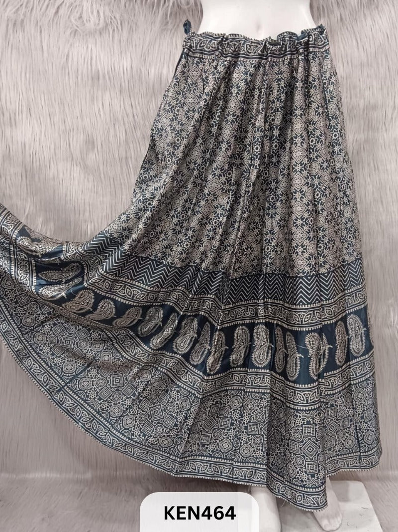 MASHRU PRINTED KALI SKIRT