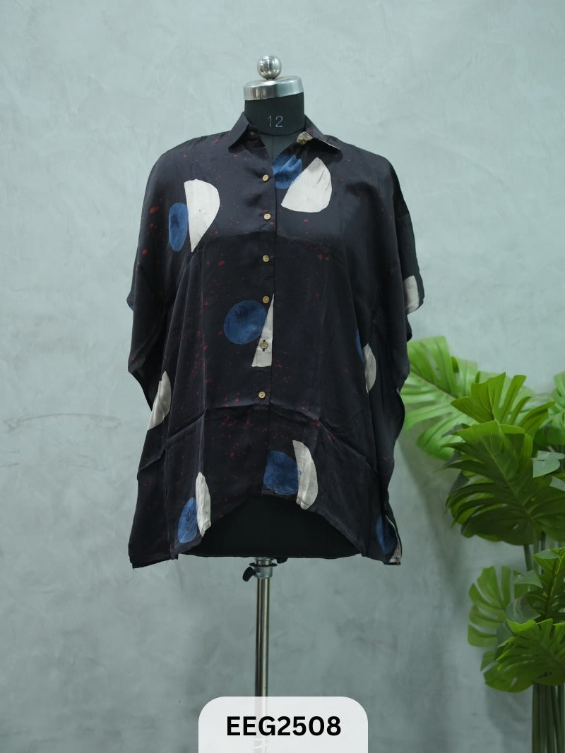WOMEN MODAL AJRAKH PRINT KHAFTAN SHIRT