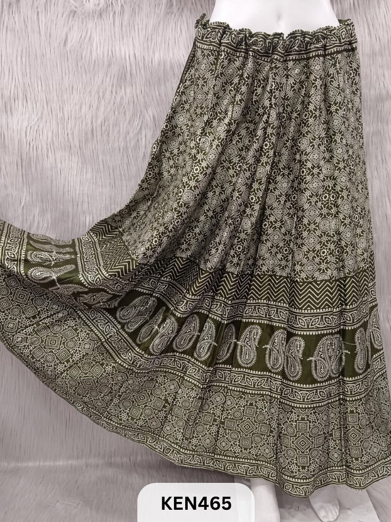 MASHRU PRINTED KALI SKIRT