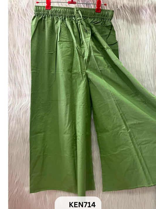 COTTON PLAIN PALAZZO PANT FREESIZE (22-40INCH)