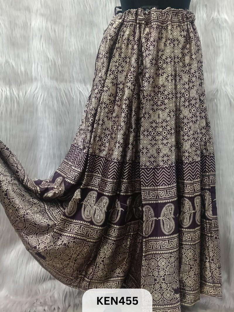 MASHRU PRINTED KALI SKIRT