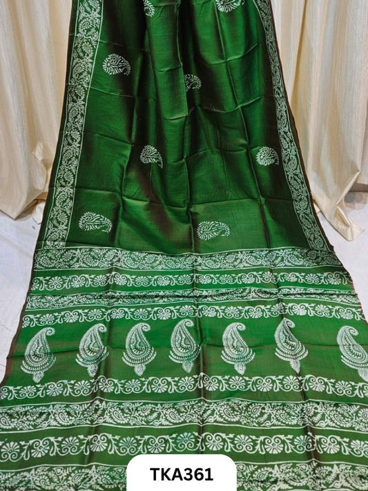 Murshidabad Silk Hand Painted Saree