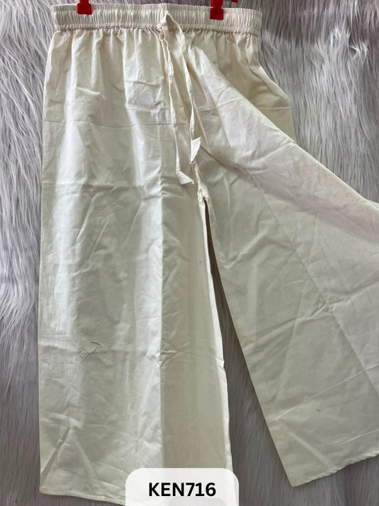 COTTON PLAIN PALAZZO PANT FREESIZE (22-40INCH)