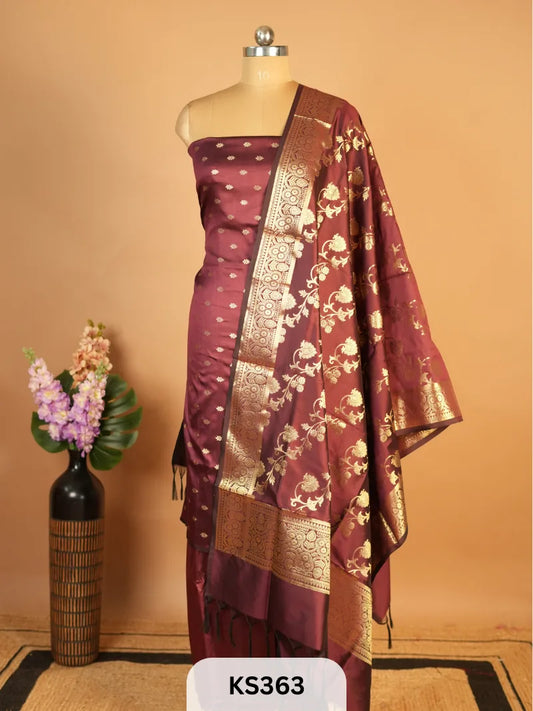 BANARASI SILK SALWAR  SUIT - 3PCS