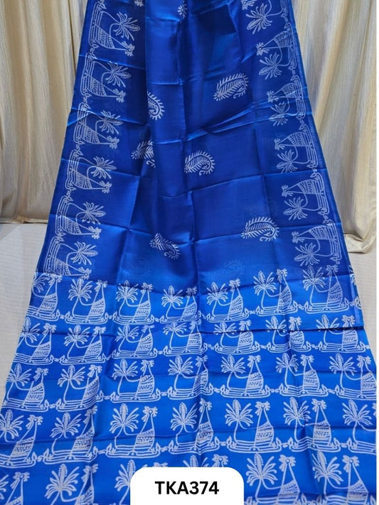 Murshidabad Silk Hand Painted Saree