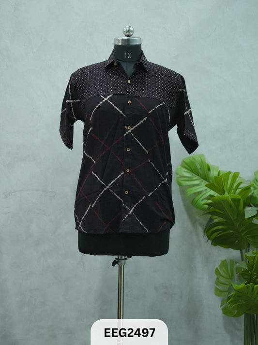 WOMEN MODAL AJRAKH PRINT KHAFTAN SHIRT