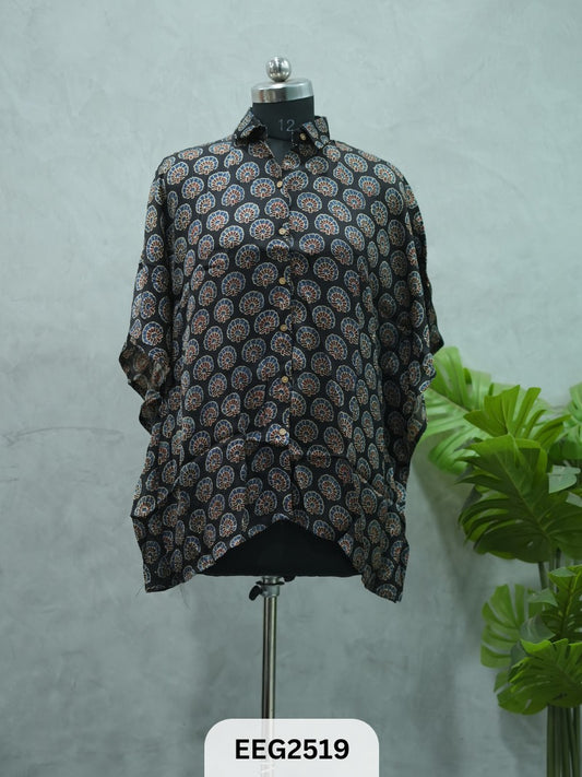 WOMEN MODAL AJRAKH PRINT KHAFTAN SHIRT