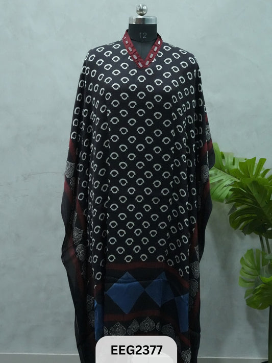MODAL KHAFTAN WITH MIRROR WORK NECKLINE