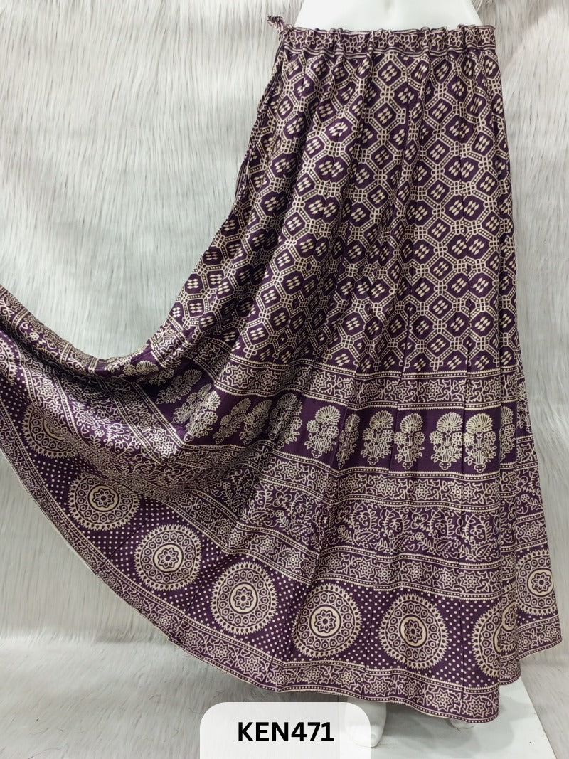MASHRU PRINTED KALI SKIRT