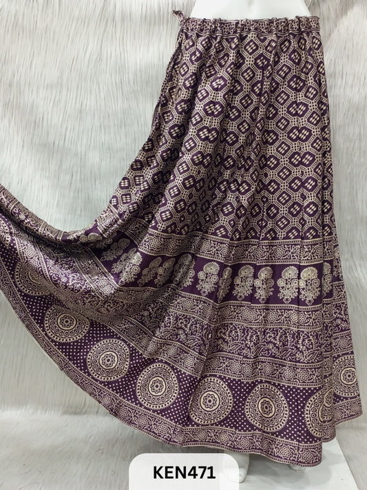 MASHRU PRINTED KALI SKIRT
